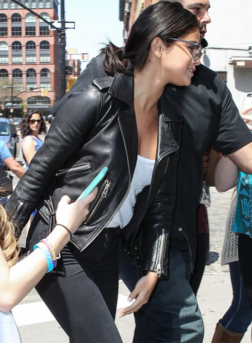 Selena Gomez New York Leather Jacket - Click Image to Close