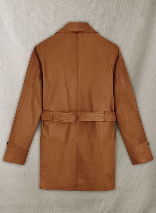 (image for) Brown Brad Pitt Legends of the Fall Leather Trench Coat