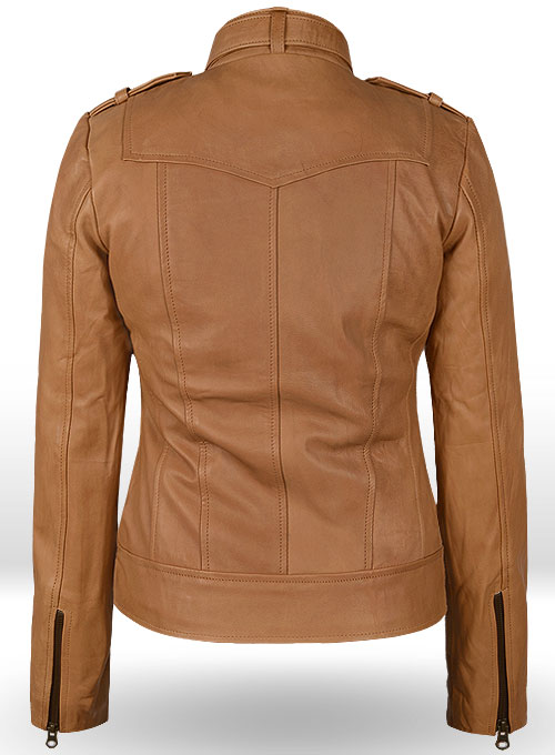 (image for) Soft Hunter Tan Washed & Wax Leather Jacket # 235 - Click Image to Close