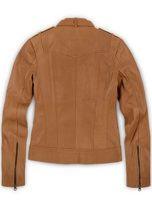 (image for) Soft Hunter Tan Washed & Wax Leather Jacket # 235 - Click Image to Close