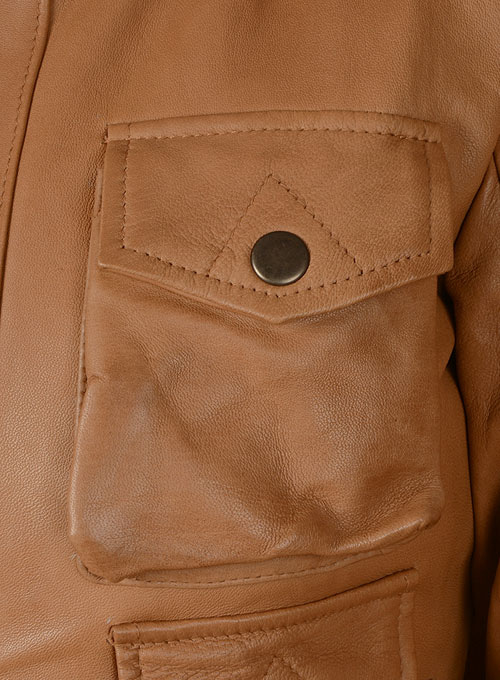 Soft Hunter Tan Washed & Wax Leather Jacket # 235
