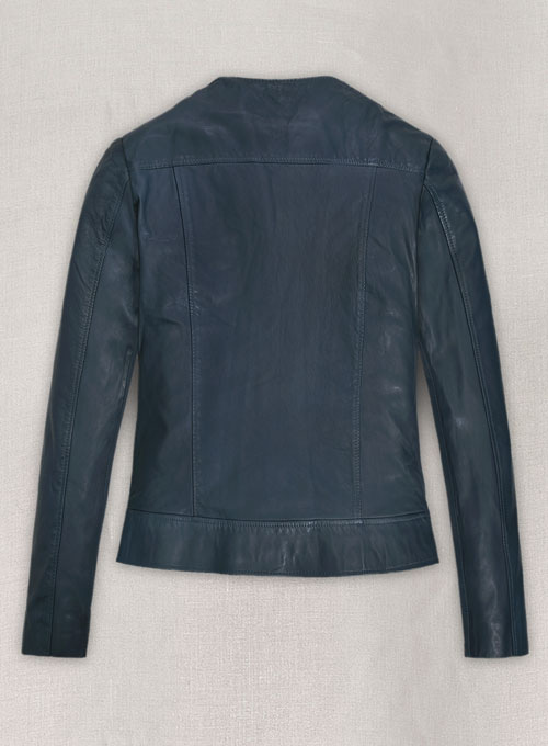 Soft Winsor Blue Washed & Wax Leather Jacket # 237