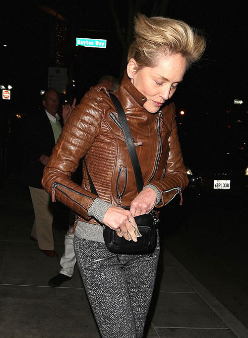 (image for) Sharon Stone Leather Jacket - Click Image to Close
