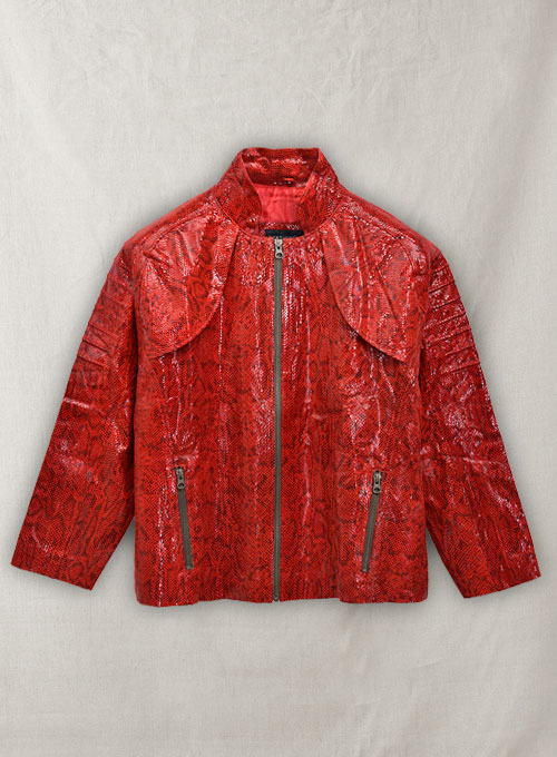 (image for) Shiny Red Python Leather Jacket # 265 - 46 Female