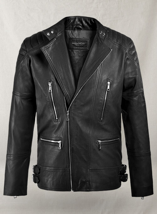 (image for) Shotgun Black Moto Leather Jacket - Click Image to Close