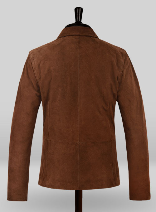 (image for) Soft Tan Brown Suede Daniel Craig Spectre Leather Jacket - Click Image to Close