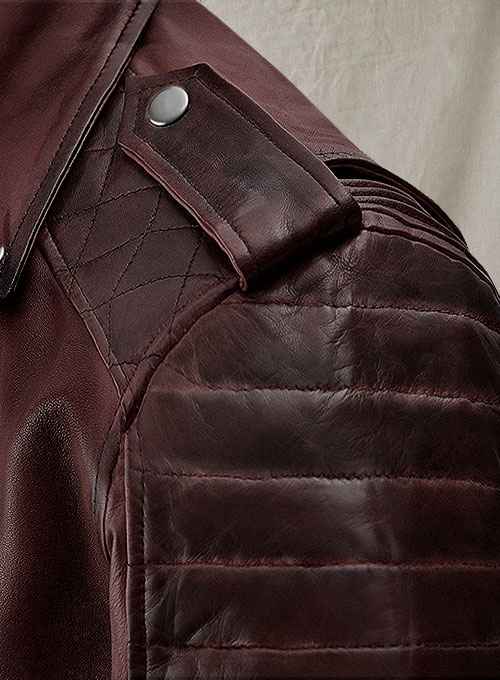 (image for) Charles Burnt Wine Leather Jacket - Click Image to Close