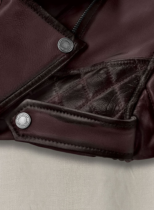 (image for) Charles Burnt Wine Leather Jacket - Click Image to Close