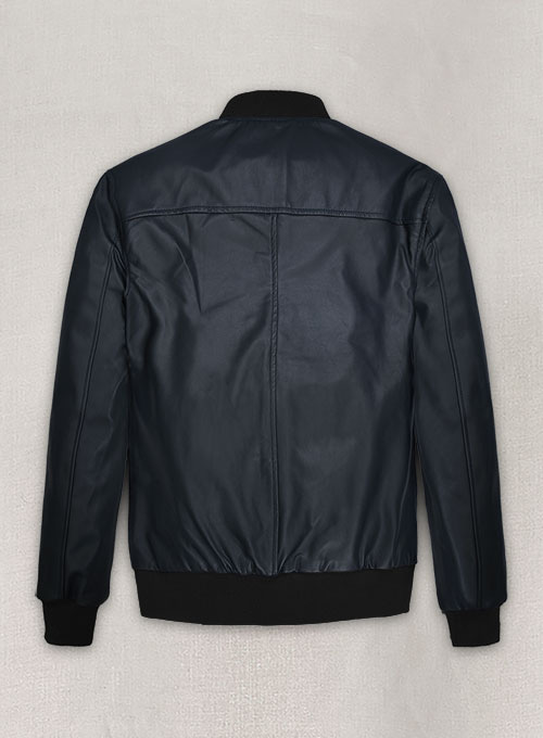 (image for) Soft Deep Blue John Cho Leather Jacket #2 - Click Image to Close