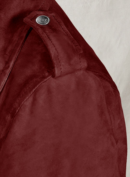 Soft French Red Suede Meghan Markle Leather Jacket - Click Image to Close