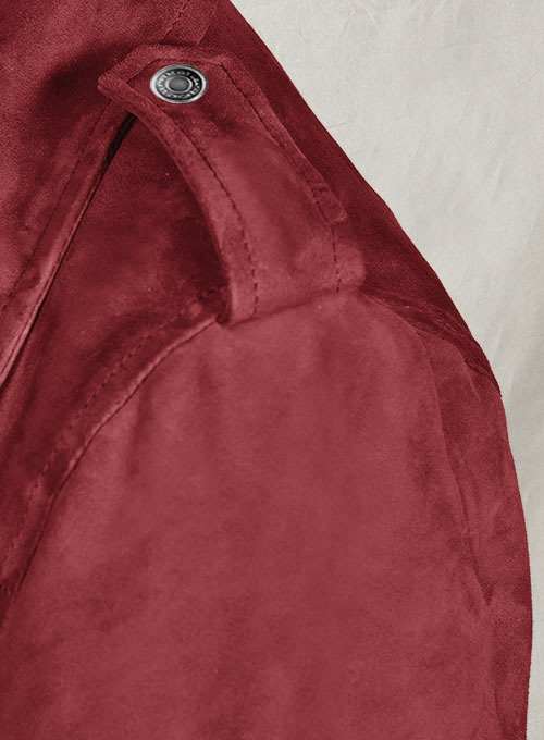(image for) Soft French Red Suede Meghan Markle Leather Jacket - Click Image to Close