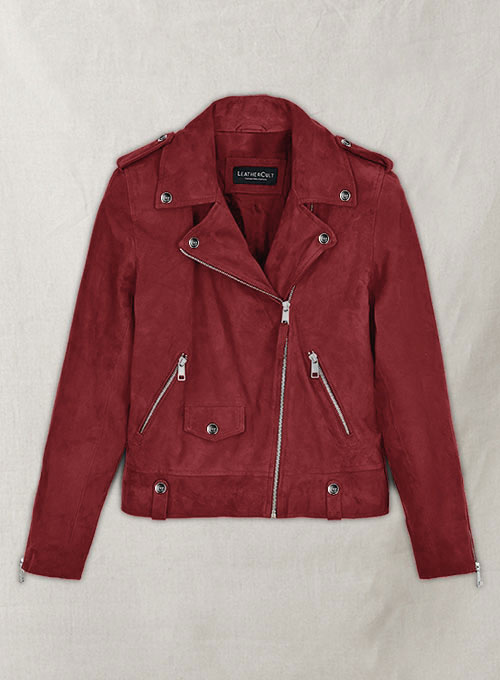 (image for) Soft French Red Suede Meghan Markle Leather Jacket