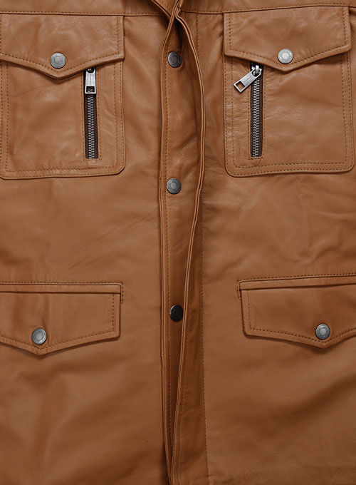 (image for) Soft Hunter Tan Leather Jacket # 621 - Click Image to Close