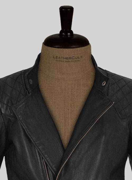 (image for) Soft Rich Black Washed & Wax Leather Jacket #613 - Click Image to Close