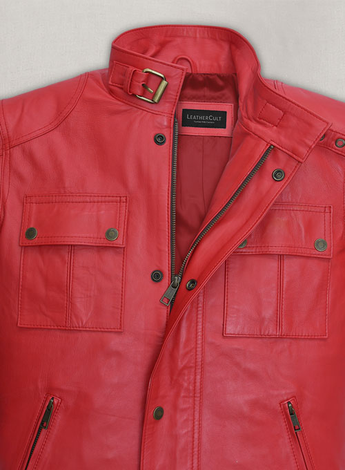 (image for) Soft Tango Red Washed & Wax The Expendables Lee Christmas Leather Jacket #2 - Click Image to Close