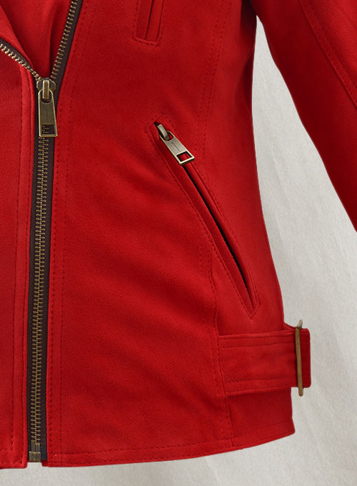 (image for) Soft Lava Red Suede Leather Jacket # 267 - Click Image to Close