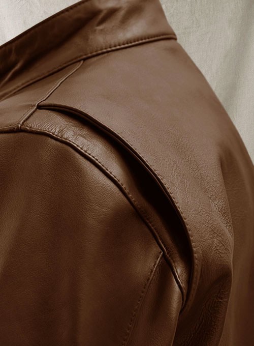 (image for) Spanish Brown Michael Fassbender Leather Jacket #2