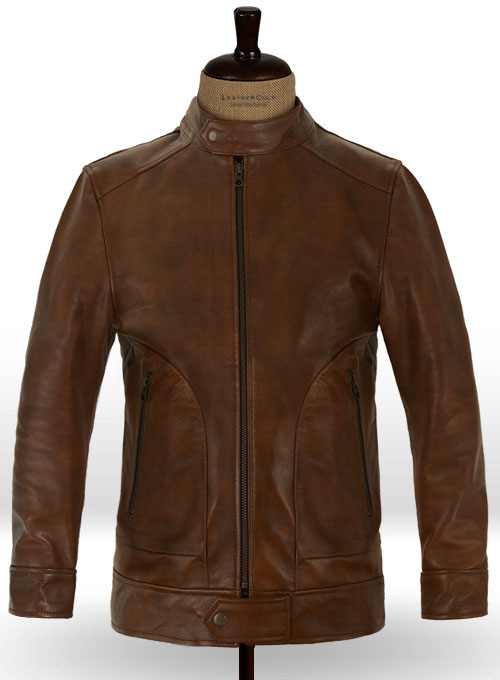 (image for) Spanish Brown Ryan Reynolds Blade Trinity Leather Jacket - Click Image to Close