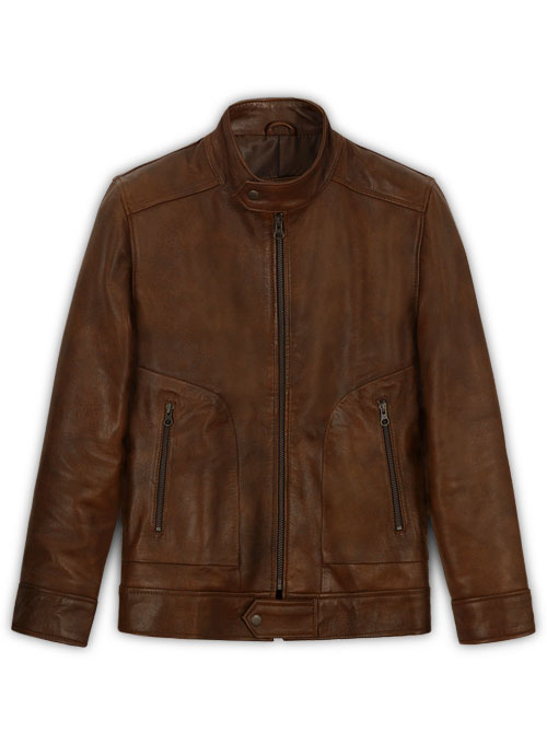 (image for) Spanish Brown Ryan Reynolds Blade Trinity Leather Jacket - Click Image to Close