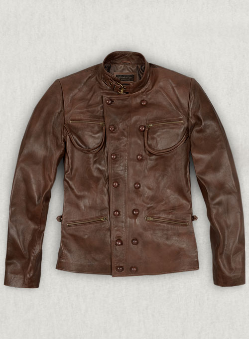 (image for) Spanish Brown Jason Momoa Justice League Leather Jacket - M Regu - Click Image to Close