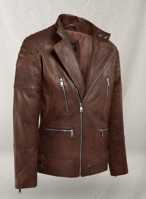 Shotgun Spanish Brown Moto Leather Jacket - Click Image to Close