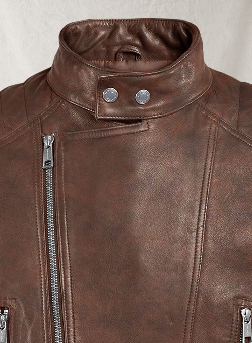 Shotgun Spanish Brown Moto Leather Jacket