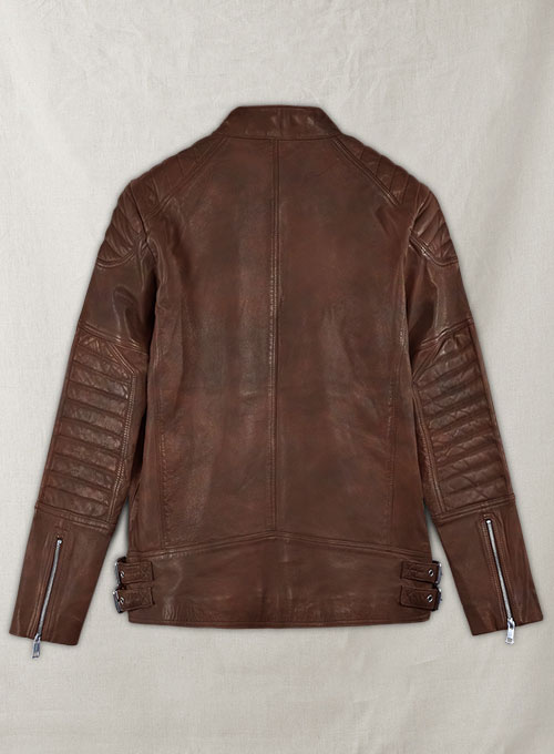 (image for) Shotgun Spanish Brown Moto Leather Jacket - Click Image to Close