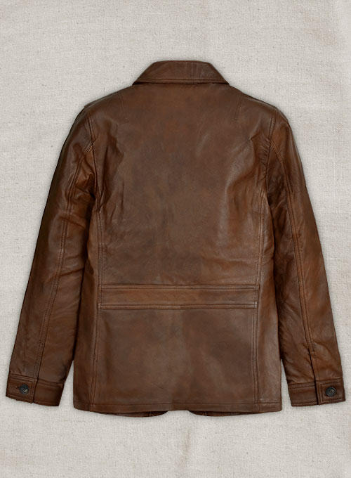 (image for) Spanish Brown Daniel Craig Leather Blazer - 38 Regular - Click Image to Close