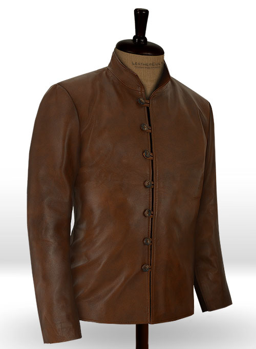 (image for) Spanish Brown Tom Riley Da Vinci's Demons Leather Jacket - Click Image to Close