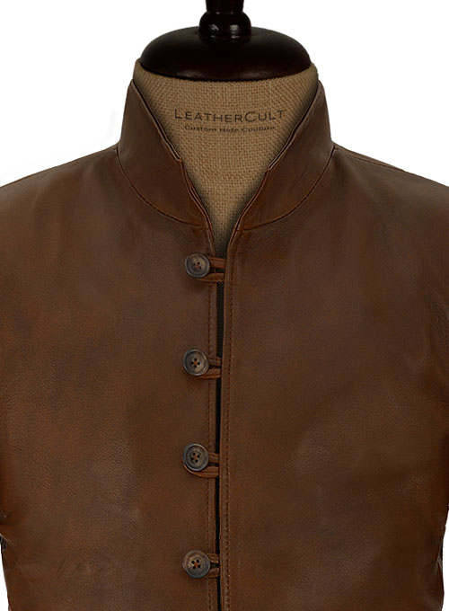 Spanish Brown Tom Riley Da Vinci's Demons Leather Jacket - Click Image to Close