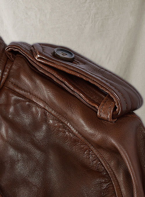 (image for) Spanish Brown Leather Long Coat #203 - Click Image to Close