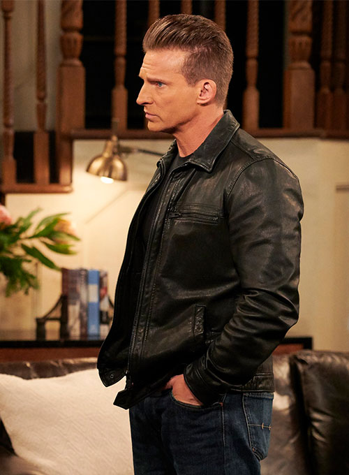 (image for) Steve Burton General Hospital Leather Jacket - Click Image to Close