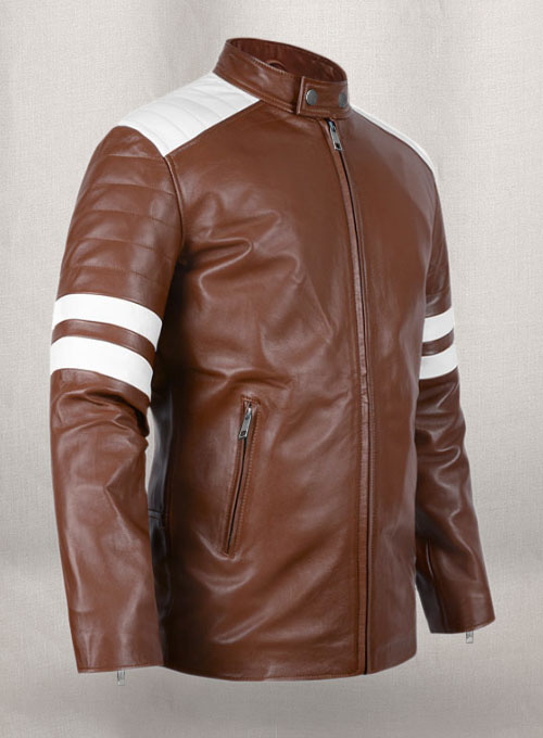 (image for) Tan Brown Fight Club Leather Jacket - Click Image to Close