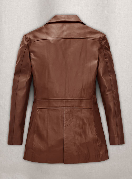 (image for) Tan Brown Jennifer Aniston Friends Season 5 Leather Blazer - Click Image to Close