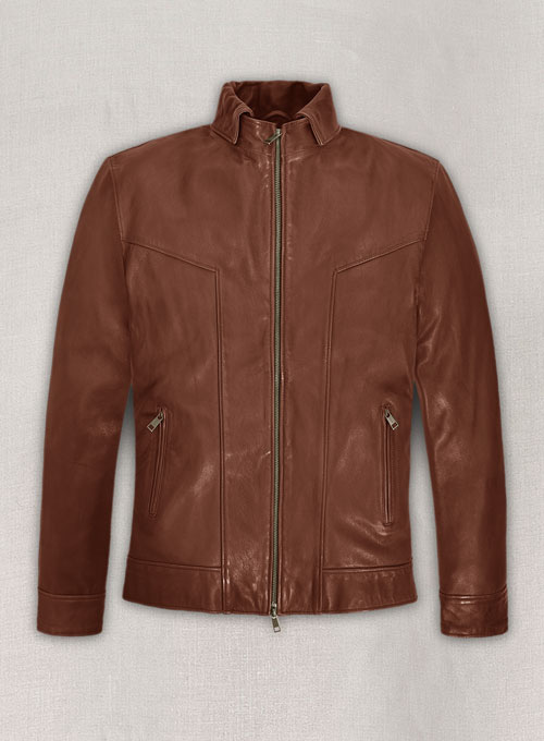(image for) Tan Brown Washed & Wax Taylor Lautner Leather Jacket