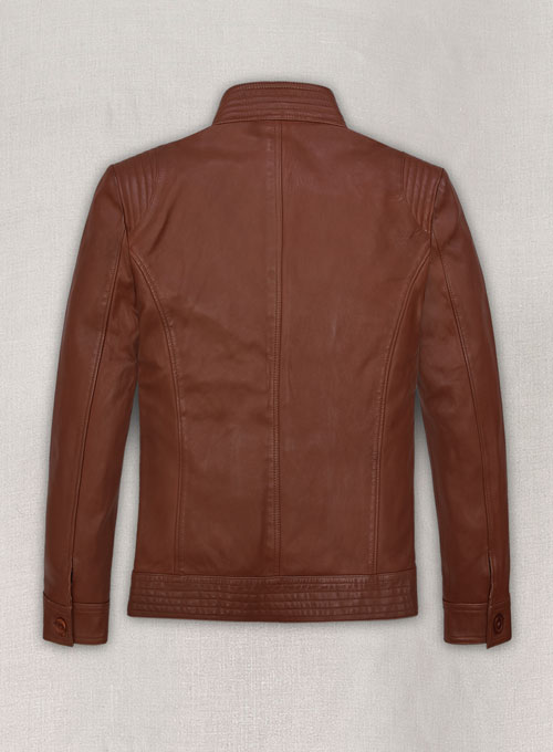 (image for) Tan Brown Washed and Wax Leather Jacket # 707 - Click Image to Close