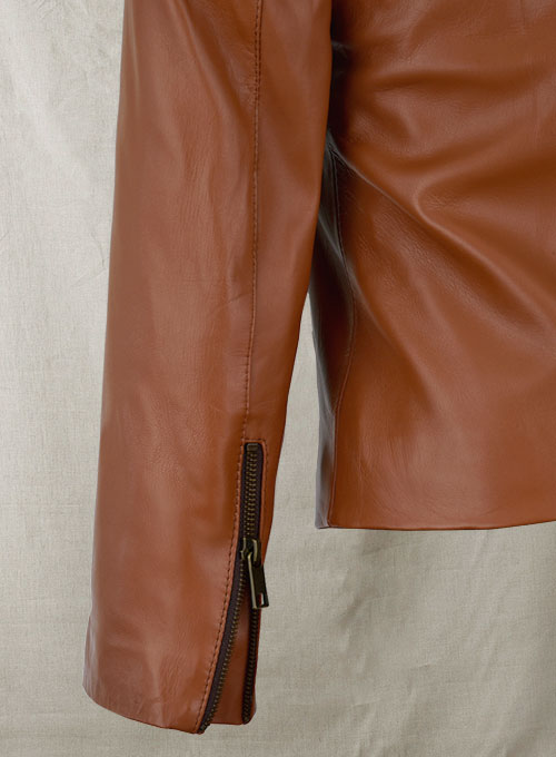 (image for) Terrain Brown Ellen Pompeo Leather Jacket #1 - Click Image to Close