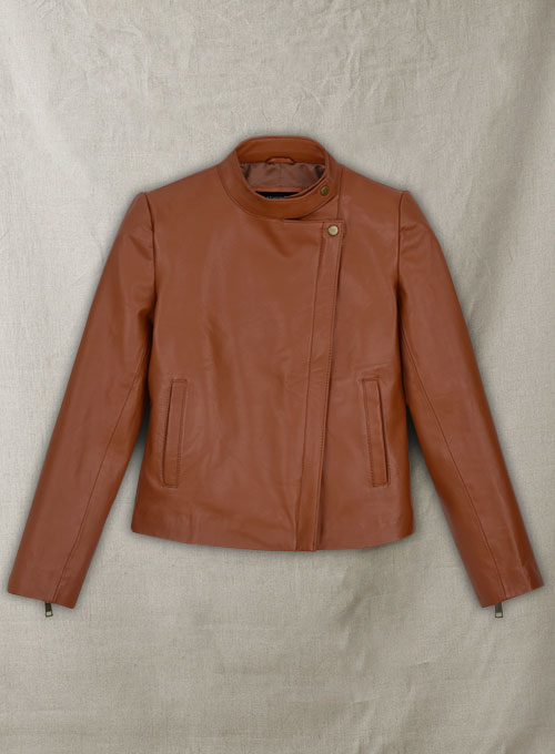 (image for) Terrain Brown Ellen Pompeo Leather Jacket #1 - Click Image to Close