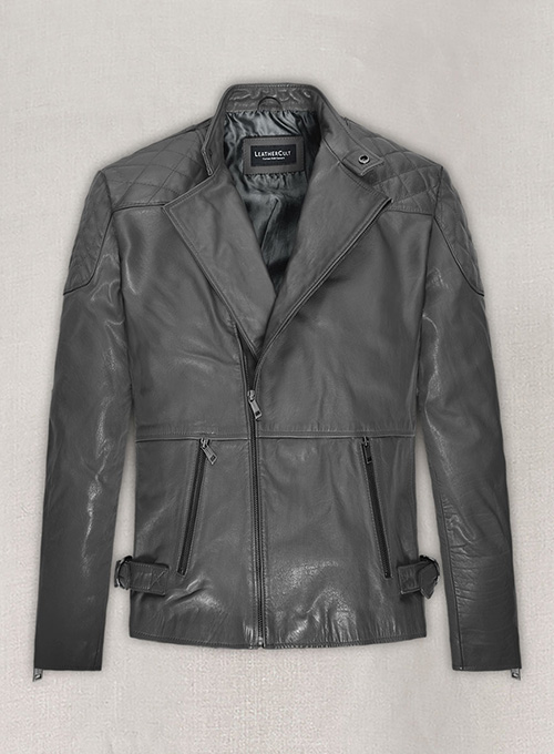 (image for) Thick Goat Gray Washed & Wax Leather Jacket #613 - Click Image to Close
