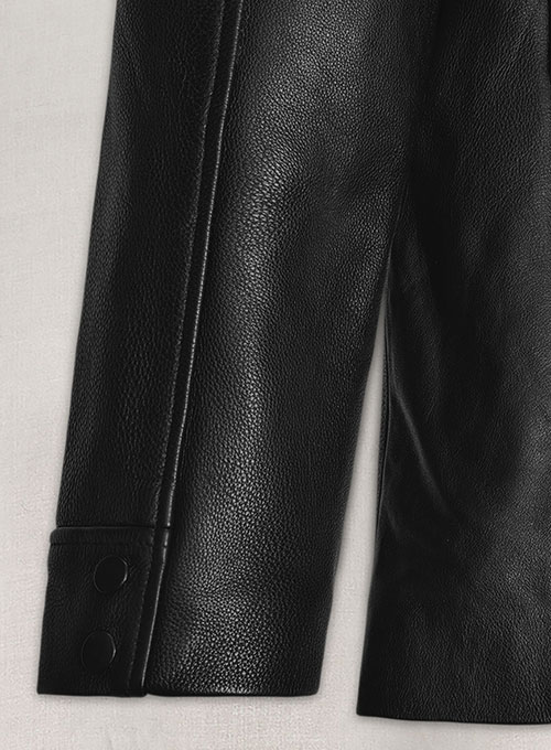 (image for) Thick Goat Black Washed and Wax Johnny Depp Leather Jacket #3 - Click Image to Close