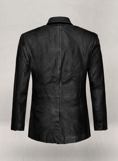 Thick Goat Black Washed & Wax Medieval Leather Blazer