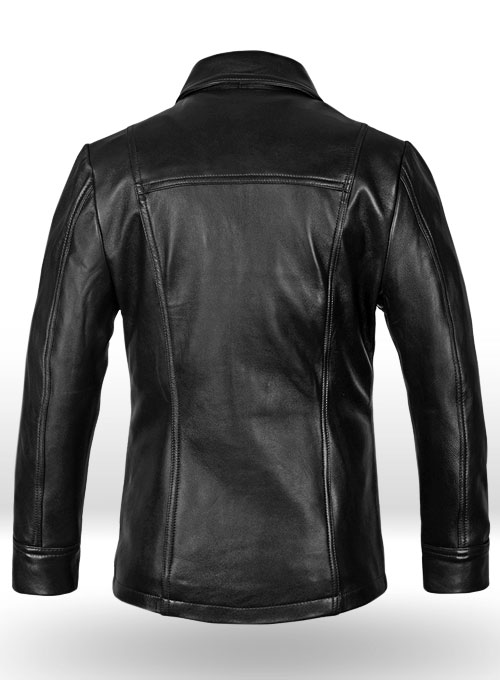 (image for) Thick Black Joseph Levitt Inception Leather Jacket - Click Image to Close