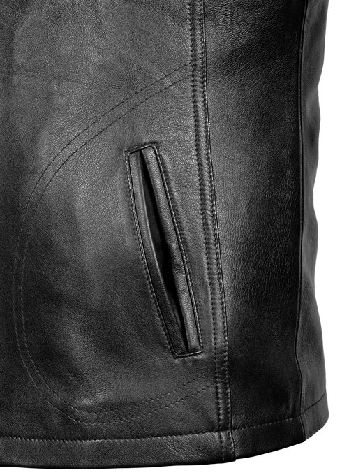 (image for) Thick Black Joseph Levitt Inception Leather Jacket - Click Image to Close