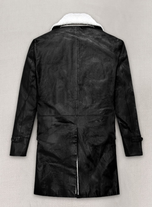 (image for) Thick Goat Black Washed & Wax Tom Hardy Leather Coat - Click Image to Close
