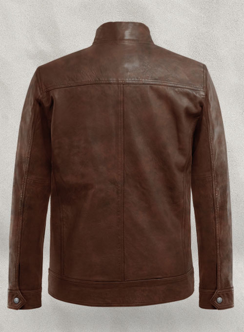 (image for) Thunder Storm Spanish Brown Biker Leather Jacket - Click Image to Close
