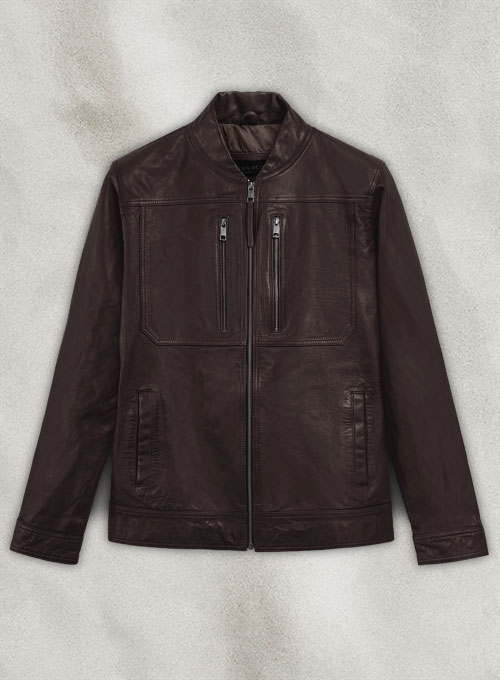 (image for) Thunder Storm Brown Biker Leather Jacket - Click Image to Close
