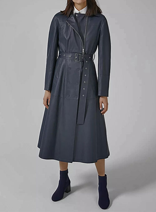 (image for) Thora Leather Long Coat - Click Image to Close