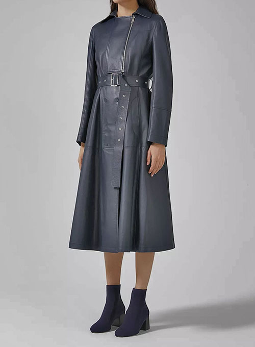 (image for) Thora Leather Long Coat - Click Image to Close