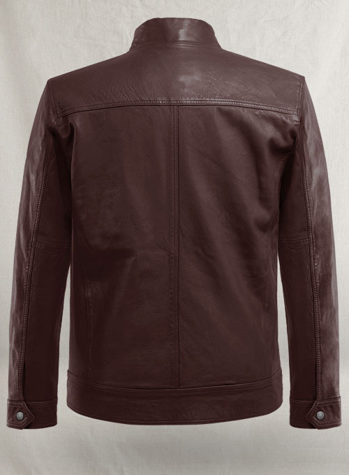 (image for) Thunder Storm Burgundy Biker Leather Jacket - Click Image to Close