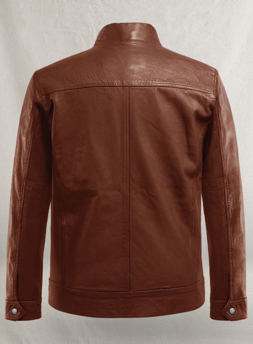 Thunder Storm Tan Biker Leather Jacket - Click Image to Close